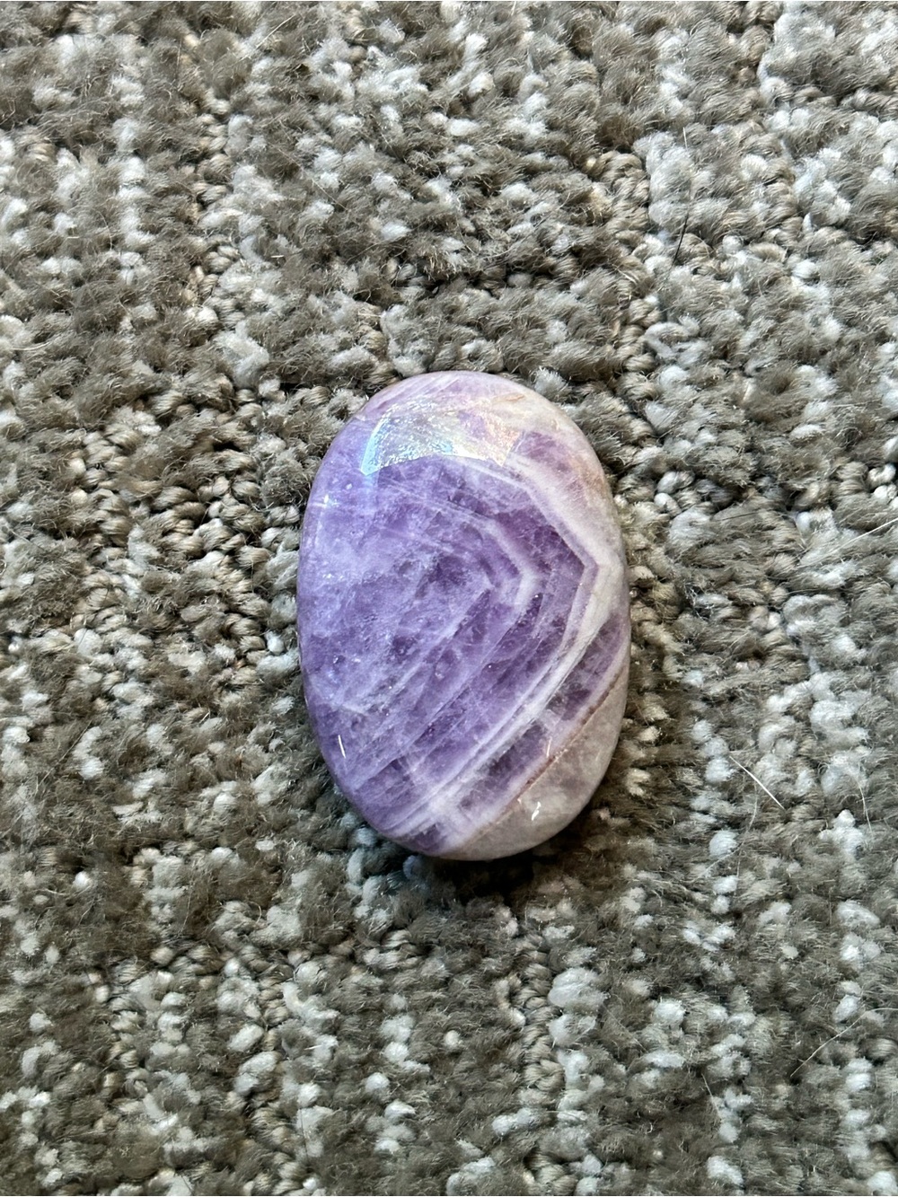 Chevron Amethyst Stone Palm Stone
